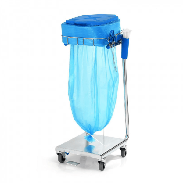 Longopac Mini Dynamic pedal waste bag stand for food manufacturing