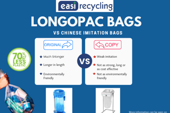 Chinese copied Longopac continuous waste bags, compared to the original